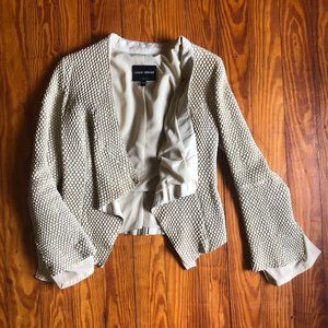 VINTAGE GIORGIO ARMANI cream texturized leather jacket